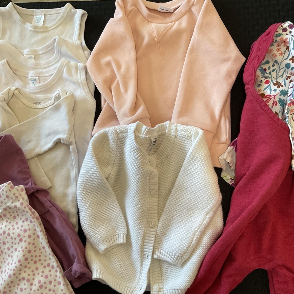 Mixed Brands 16pc Clothes Lot Girls 6-9M Multicolor Layette Outfits Sets - Picture 7 of 13